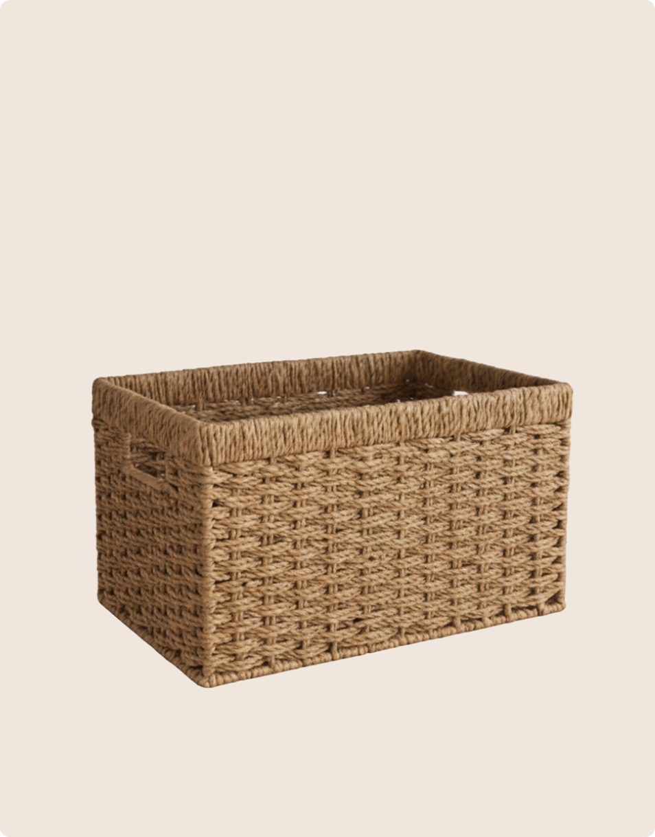 Paniers de rangement rectangulaire tissé à la main 31*20*15